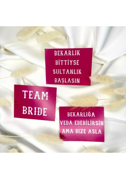10 Adet Pembe Bekarlığa Veda Kartları / Düğün-After-Bekarlığa Veda-Nedime