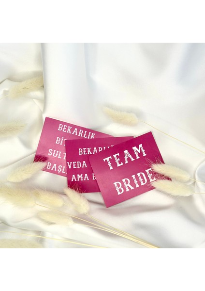 10 Adet Pembe Bekarlığa Veda Kartları / Düğün-After-Bekarlığa Veda-Nedime modelleri
