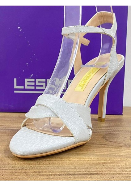 LES01 Renk Gri Önü Arkası Açık Bilekden Bağlamalı Kadın Topuklu Stiletto 40 Beden fiyatları