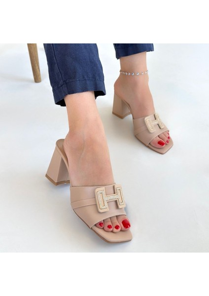 Erew Bej Cilt Topuklu Terlik fırsatları