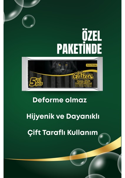 15 Adet Oluklu Siyah Simli Bulaşık Süngeri – Özel Dokulu Dayanıklı Pinterest Temizlik Süngeri Seti fiyatları