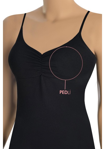 Kadın Atlet Büzgülü Ip Askılı Çıkarılabilir Pedli (%96 Pamuk - %4 Elastan)