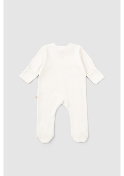 Kendinden Eldivenli Organik Pamuk Patikli Beyaz Tulum fiyatları