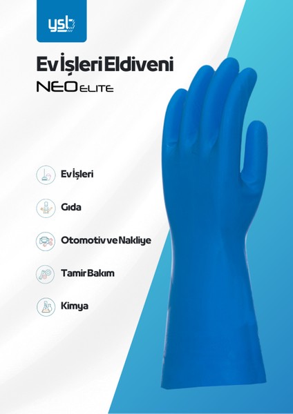 Neo Elite Ev Işleri Eldiveni Bulaşık Eldiveni Sıcak Kauçuk Su Geçirmez Mutfak Yıkama | S Beden fiyatları