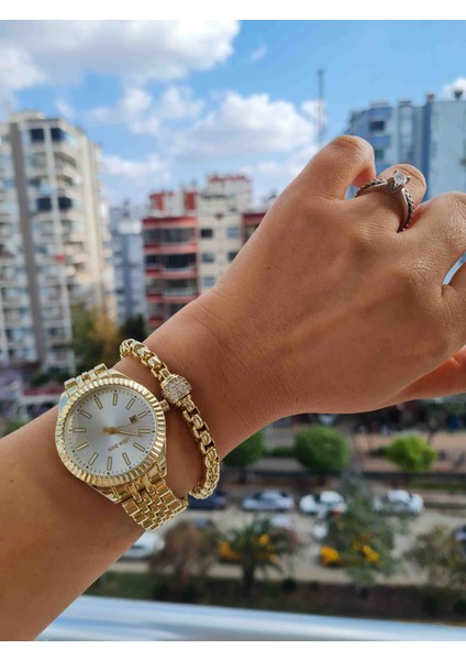 14 K Altın Rengi Kadın Çelik Bileklik modelleri