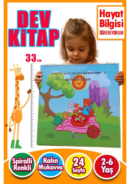 2 – 6 Yaş Tosbi ile Hayat Bilgisi Öğreniyorum 8 – Nefis Bir Salata | Dev Eğitim Kitabı