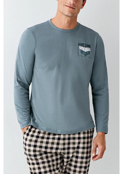 Uzun Kol Ekoseli Erkek Pijama Takım 3510 modelleri