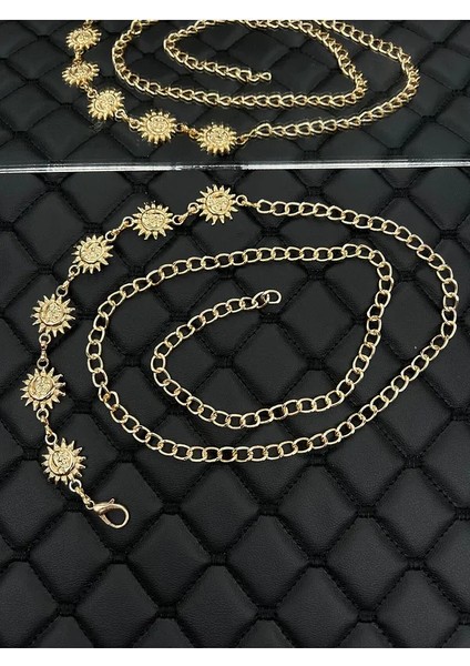 Güneş Aksesuarlı Zincir Kemer Kadın Elbise Kemeri Ceket Kemeri Gömlek Kemeri fırsatları