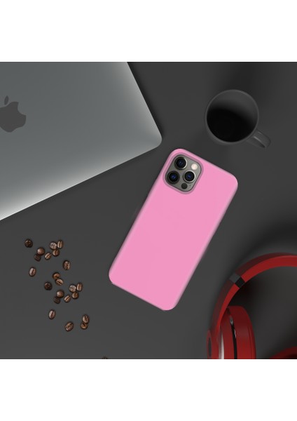 Apple iPhone 12 Pro Max 6.7'' İnce Mat Silikon Kılıf Pembe modelleri