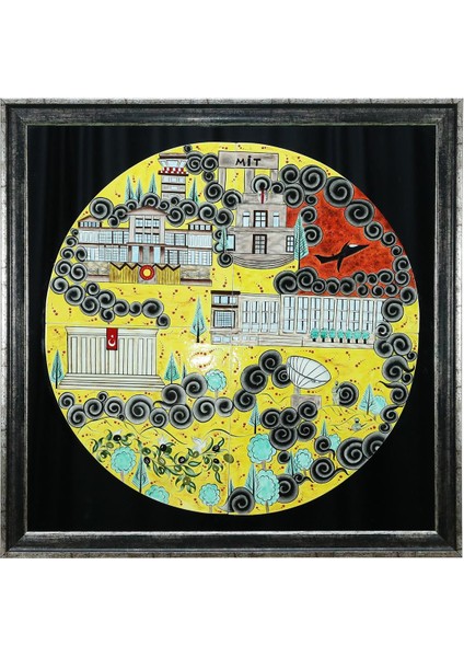 El Işçiliği Aynalı Çini Işleme Tablo 98X98 cm ( 35 Kğ ) - 6363