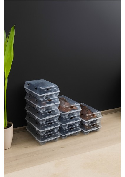Şeffaf Erkek Ayakkabı Kutusu 10 lu Paket