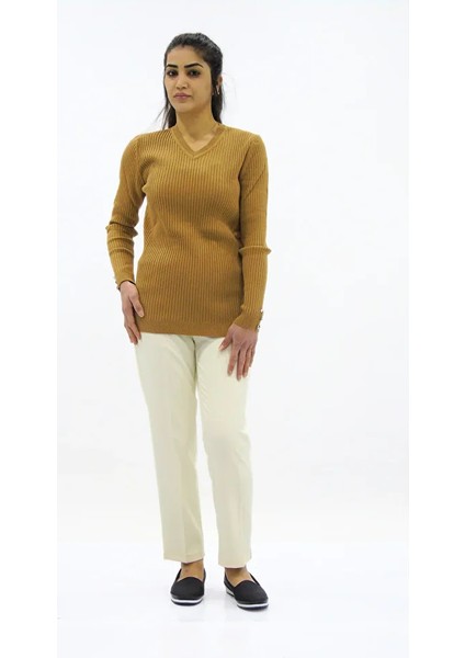 Fitilli V Yaka Triko Kazak modelleri