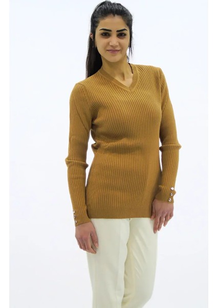 Fitilli V Yaka Triko Kazak fırsatları