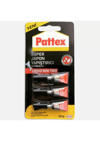 Süper Japon Mini Trio 1g - 3lü Blister Yapıştırıcı ve Bantlar