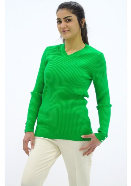 Fitilli V Yaka Triko Kazak modelleri