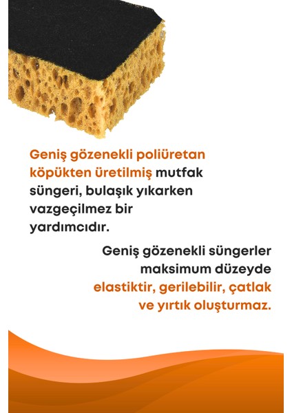8 Adet Lifli Düz Bulaşık Süngeri – Özel Dokulu, Dayanıklı Geniş Gözenekli Mutfak Süngeri Seti modelleri