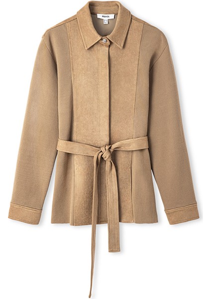 Kumaş Mix Kuşaklı Ceket IW6250005065003 indirimleri