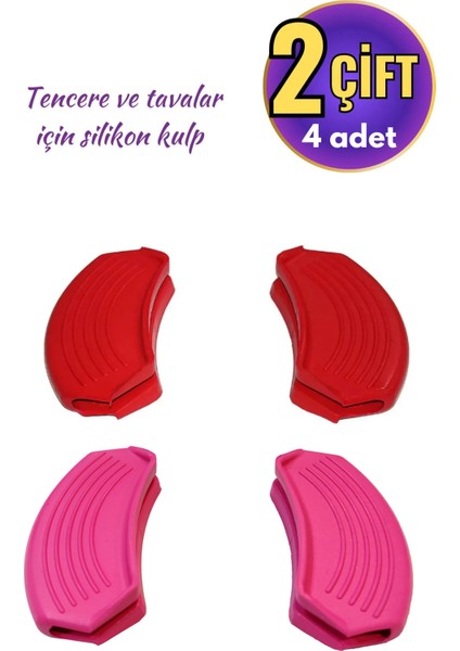 Silikon Tencere Tava Tutacağı Yanmaz Yapışmaz Tutamaç Eldiven 9x4 cm Renkli 2 Çift 4 Adetten Oluşur modelleri
