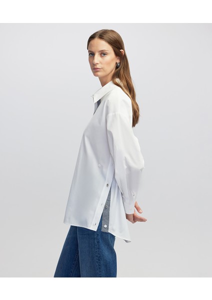Karma Düğme Aksesuarlı Poplin Gömlek IW6250025052002 modelleri