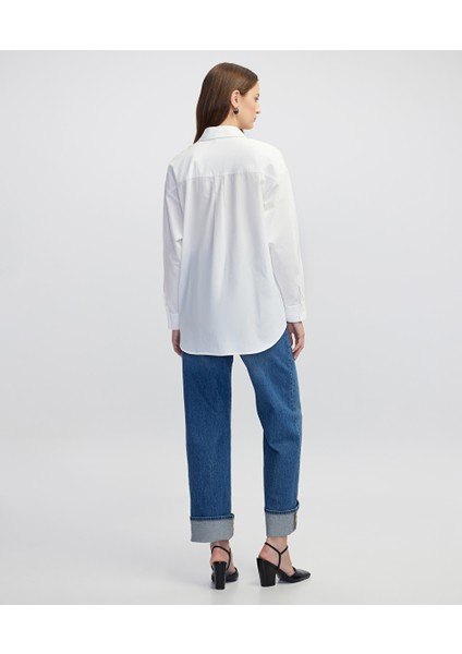 Karma Düğme Aksesuarlı Poplin Gömlek IW6250025052002 fırsatları