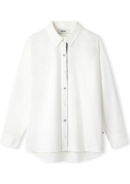 Karma Düğme Aksesuarlı Poplin Gömlek IW6250025052002 indirimleri