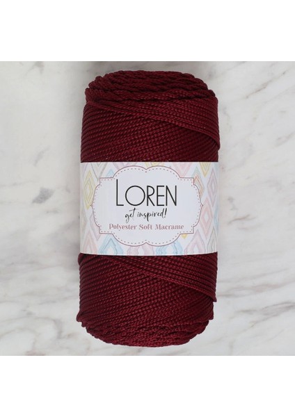 Loren Polyester Soft Macrame Bordo El Örgü Ipi - LM039 - 34444