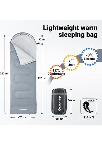 Kingcamp Oasis 250 Ultralight Uyku Tulumu M.grey Sol F. modelleri