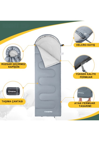Kingcamp Oasis 250 Ultralight Uyku Tulumu M.grey Sol F. indirimleri
