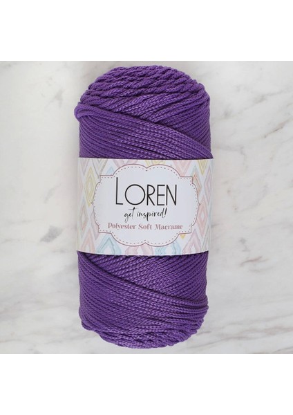 Loren Polyester Soft Macrame Koyu Mor El Örgü Ipi - LM025 - 34434