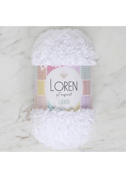 Loren Lamb Beyaz El Örgü Ipi - R001 - 34418