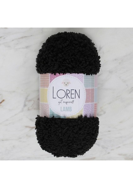 Loren Lamb Siyah El Örgü Ipi - R004 - 34423