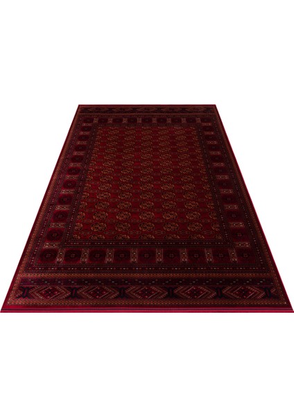 Herat HER03 Red Nostaljik Afgan Desenlerini Viskon Yumuşaklığı ile Buluşturan Ince Makine Halısı modelleri