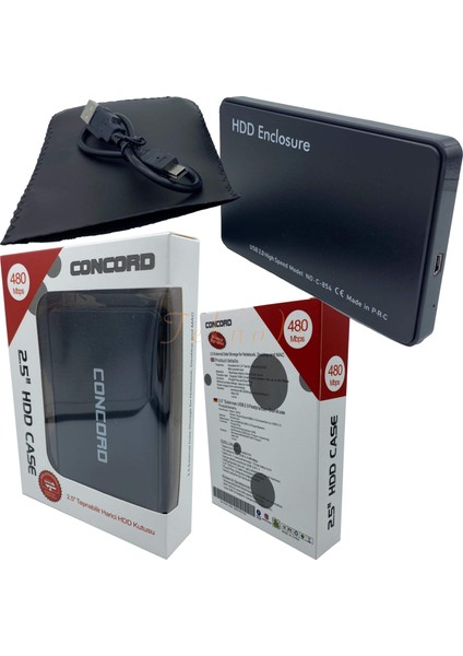 2.5” USB 3.0 / 6 Gbps Sata Harddisk HDD Kutusu Concord C-855