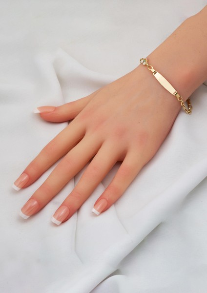 Gökkuşağı 14 Ayar Altın Plakalı Çocuk Künyesi fiyatları