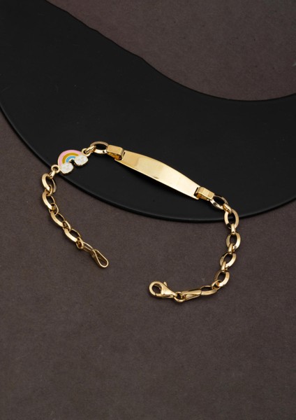 Gökkuşağı 14 Ayar Altın Plakalı Çocuk Künyesi fırsatları