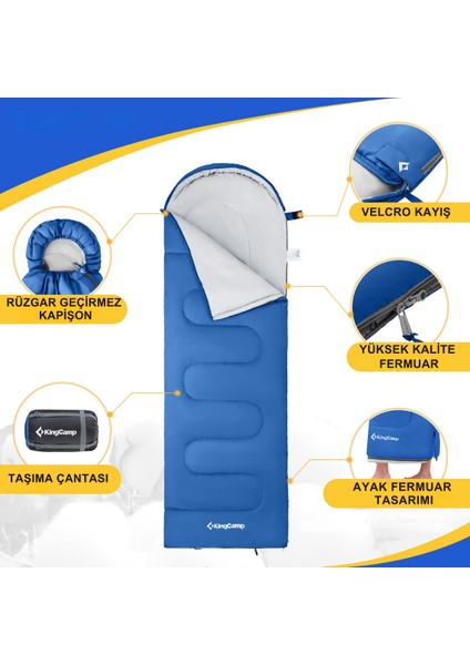 Kingcamp Oasis 250 Ultralight Uyku Tulumu Blue Sol F. indirimleri