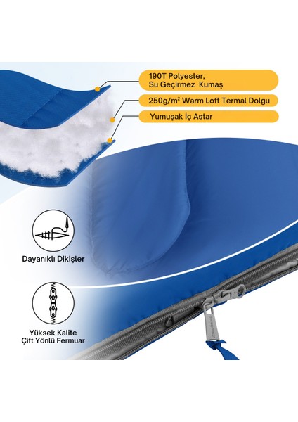 Kingcamp Oasis 250 Ultralight Uyku Tulumu Blue Sol F.