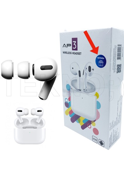 Airpods Pro Kulaklık + Kılıf Hediye Concord Ap3 (Beyaz) modelleri