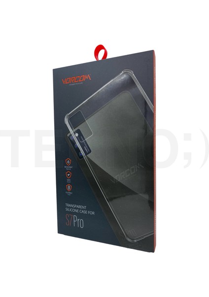 Vorcom S7 Pro Tablet Şeffaf Silikon Kılıf