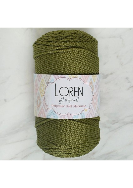 Loren Polyester Soft Macrame Yeşil El Örgü Ipi - LM010 - 34429