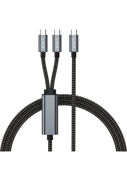100W Çift Uçlu Type-C Pd Şarj ve Veri Kablosu – E-Mark Chip, 1,5 Metre, Çift Cihaz Şarj Desteği