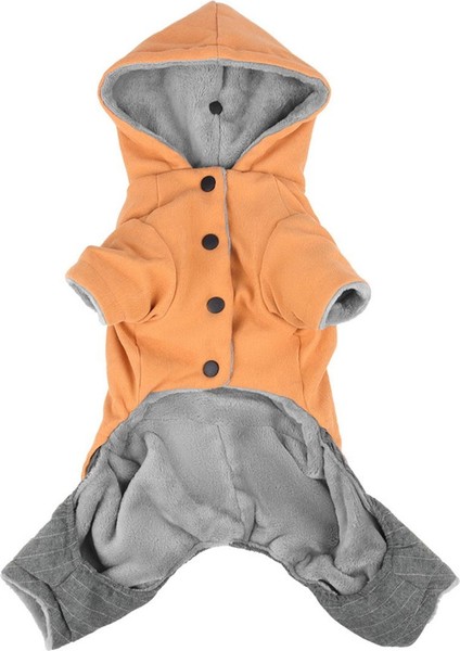 Köpek Kıyafeti - Kapüşonlu Kışlık Tulum - Turuncu - M Beden fiyatları