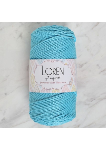 Loren Polyester Soft Macrame Turkuaz El Örgü Ipi - LM045 - 34447