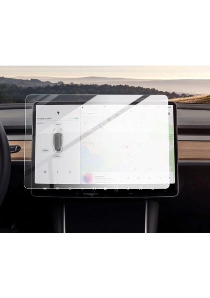 Tesla Model Y Ana Gösterge Temperli Cam Ekran Koruyucu Kaplama (Mat) fiyatları