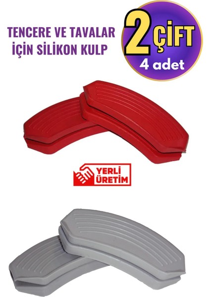 Silikon Tencere Tava Tutacağı Yanmaz Yapışmaz Tutamaç Eldiven 9x4 cm Renkli 2 Çift 4 Adetten Oluşur