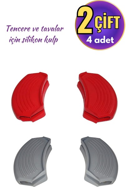 Silikon Tencere Tava Tutacağı Yanmaz Yapışmaz Tutamaç Eldiven 9x4 cm Renkli 2 Çift 4 Adetten Oluşur fiyatları