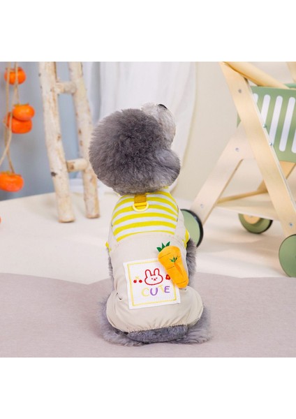 Köpek Tulum - Havuç Desenli – Çizgili Tişört Görünümlü