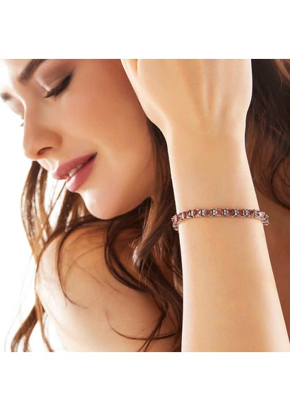 ​925 Ayar Gümüş Kare Zultanit Taşlı Kadın Bileklik fiyatları