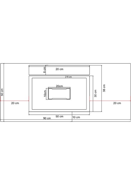 Flatstone 90X50 Siyah Etajerli Granit Banyo Lavabosu modelleri