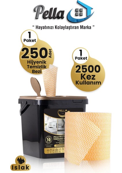 Yüzey Temizleme Havlusu, Hijyenik Temizlik Bezi, 250 Adet indirimleri